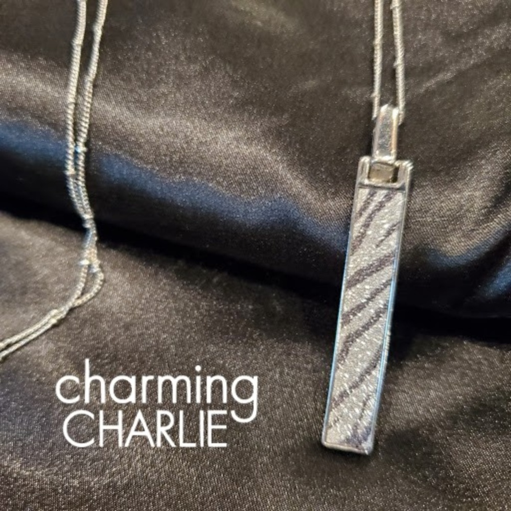 Charming Charlies Zebra Stripped Pendant